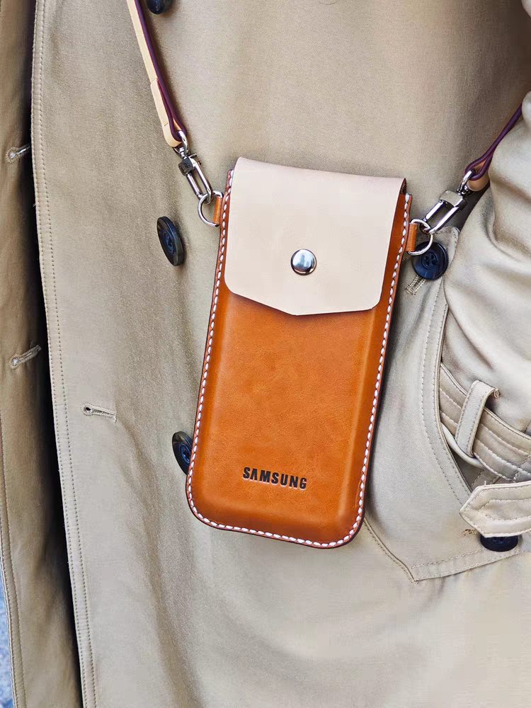 Genuine Leather Pouch Case Samsung Galaxy Z TriFold 7 Carry Case