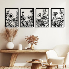 Metal Flowers Wall D cor Minimalist Metal Wall Art for Living Room Bedroom Bathr