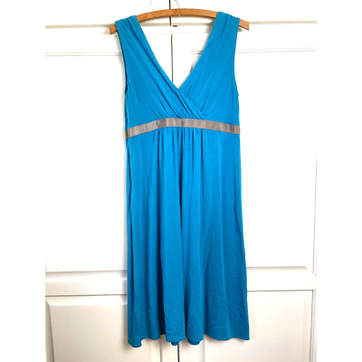 NEW Boden Sleeveless Dark Aqua Blue Dress Jewel Belt High Waist Sz 6 | eBay