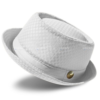 Porkpie Light Weight Mesh Fedora hat Summer Classic Trilby Cuban Beach Sun Cap