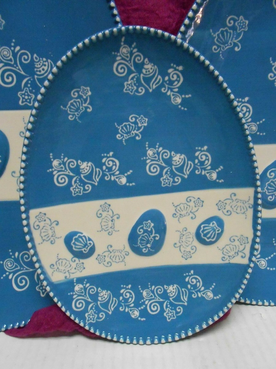 Lot de 3 assiettes en terre de fer dans les tons verts