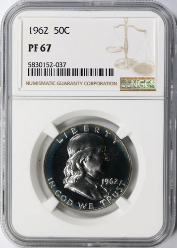1962 50c Proof Franklin Half Dollar NGC PF67