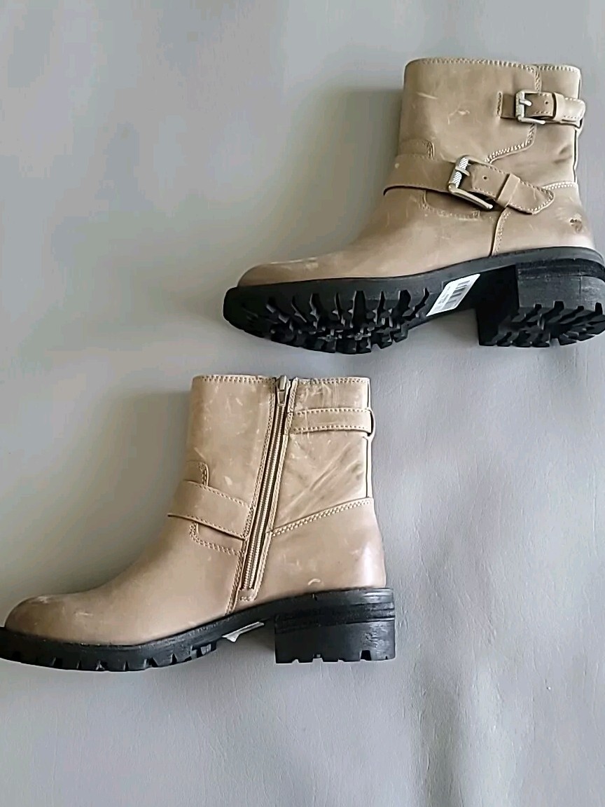 SAOLA Stivaletti moto Lucky Brand in pelle con suola a strappo doppia fibbia 8M