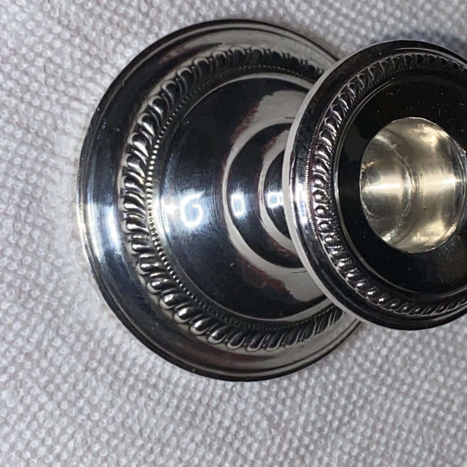 Newburyport Plata [NS Co.] Antiguo Candelabro Pesado 135g Foto 4 de 4