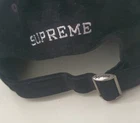 Casquette SS20 Supreme daim 6 panneaux chapeau cuir noir Paris