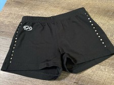 GK AM black rhinestone gymnastics shorts Vguc