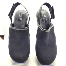 Clogs Black Womans SZ Slingback Platform Canvas Top Y2K