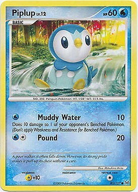 Pokemon Platinum Edition Common Card - Piplup 85/127