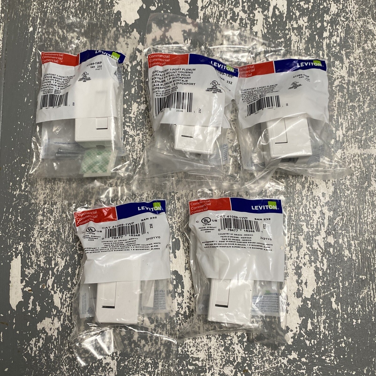 メシモリ様 5 Pack - 41089-1WP - LEVITON - Plenum - Surface Mount Box - SMB