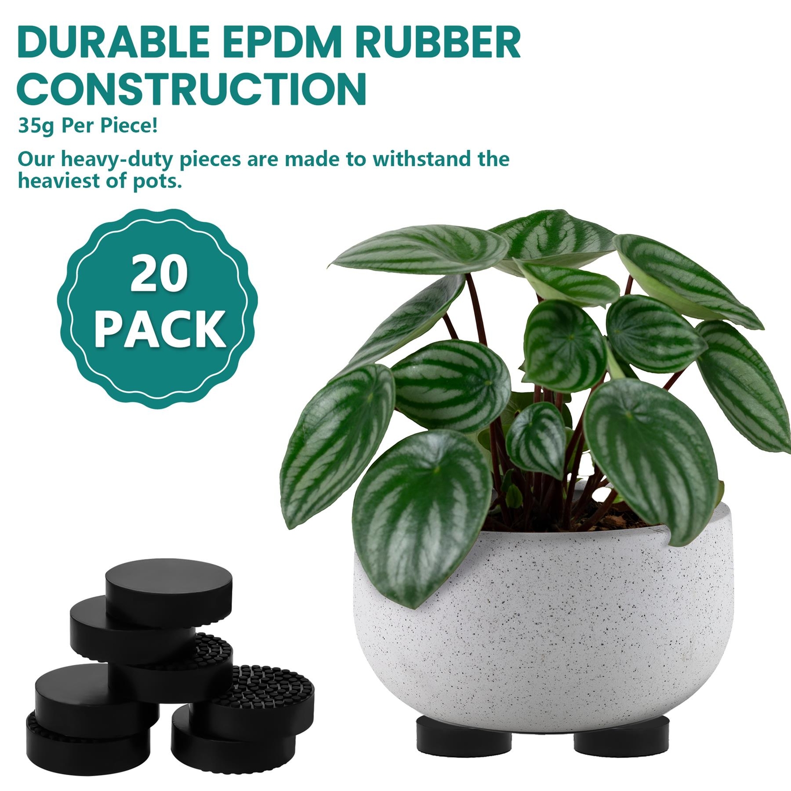 20 Pack Rubber Garden Pot Feet for Plants Flowers Invisible Outdoor Pot