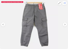 UNIONBAY BOYS Cargo Jogger Pants Flint Grey XS 5/6 NWT