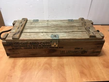 1984 Wooden US Military Crate ~ M30 Mortar Ammo Box ~ Rope Handles