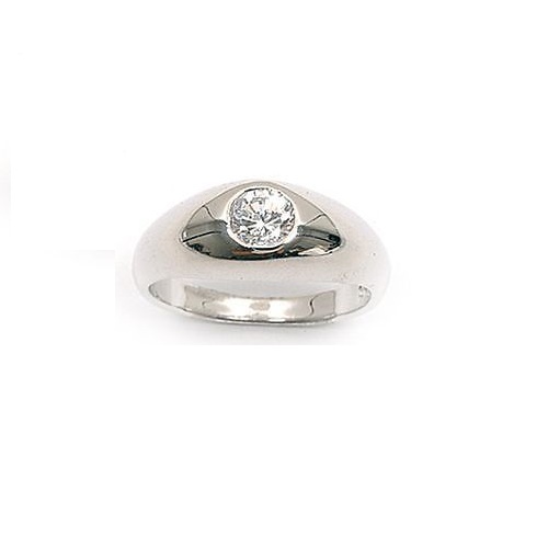 Bague Argent 925 Rhodié Avec Diamants Cz - Taille 60 - La Coque De Nacre Paris