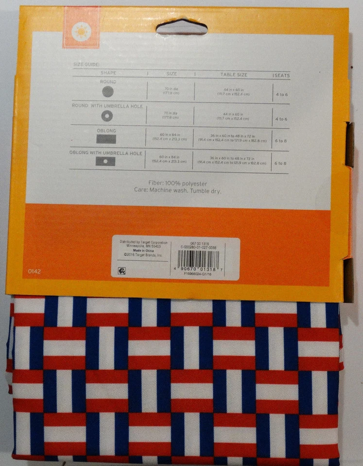 New! Decor by Target Summer Wipeable Tablecloth Basket Weave Round 70" Diameter - Image 4 of 4