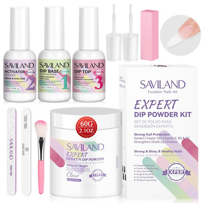 Dipping Powder Nails Set: 60G Clear Kapazität Nagel Dipping Powder Starter Set,D