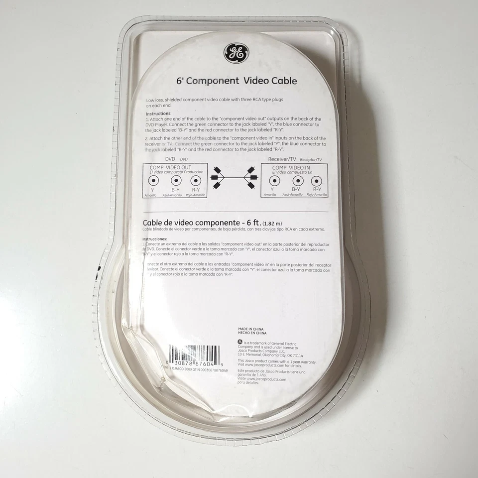 Ge 6' Feet Component Video Cable HD Video 720p/1080i RCA connection Gold  - Image 2 of 4