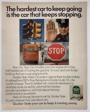 Quaker State Motor Oil Stop And Go 1972 Vintage Print Ad