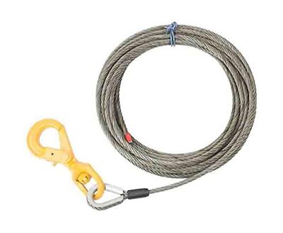 Mytee Products 1/2'' x 75' Winch Cable Rope Wrecker Tow Truck Rollback - Steel...
