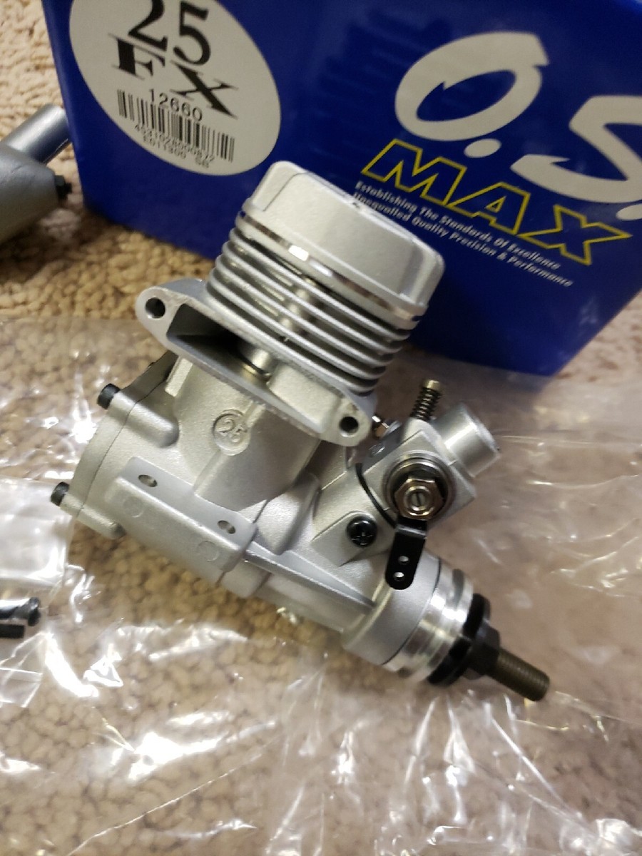 Lot 3 Moteurs OS Max 25 F SR + Silencieux Boîte Notice Glow Diesel RC