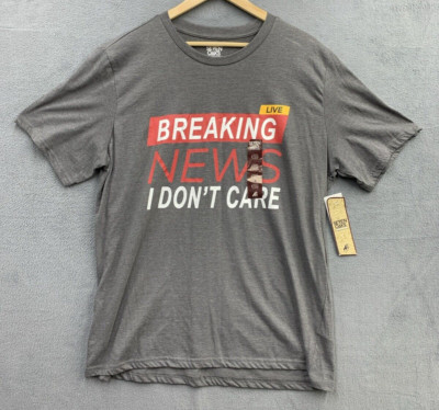 Seven Oaks Graphic Tee T-Shirt Mens XL Charcoal Gray  Breaking News Crew Neck