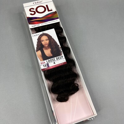 16  SOL Loose Deep #4 Dark Brown SOL Synthetic Blend Mixed Hair Extensions