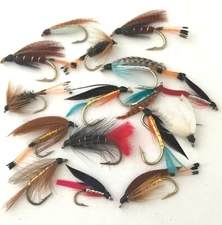 Fly Fishing Fishing Flies SEA-TROUT Large WET UK Selection of 16 #20