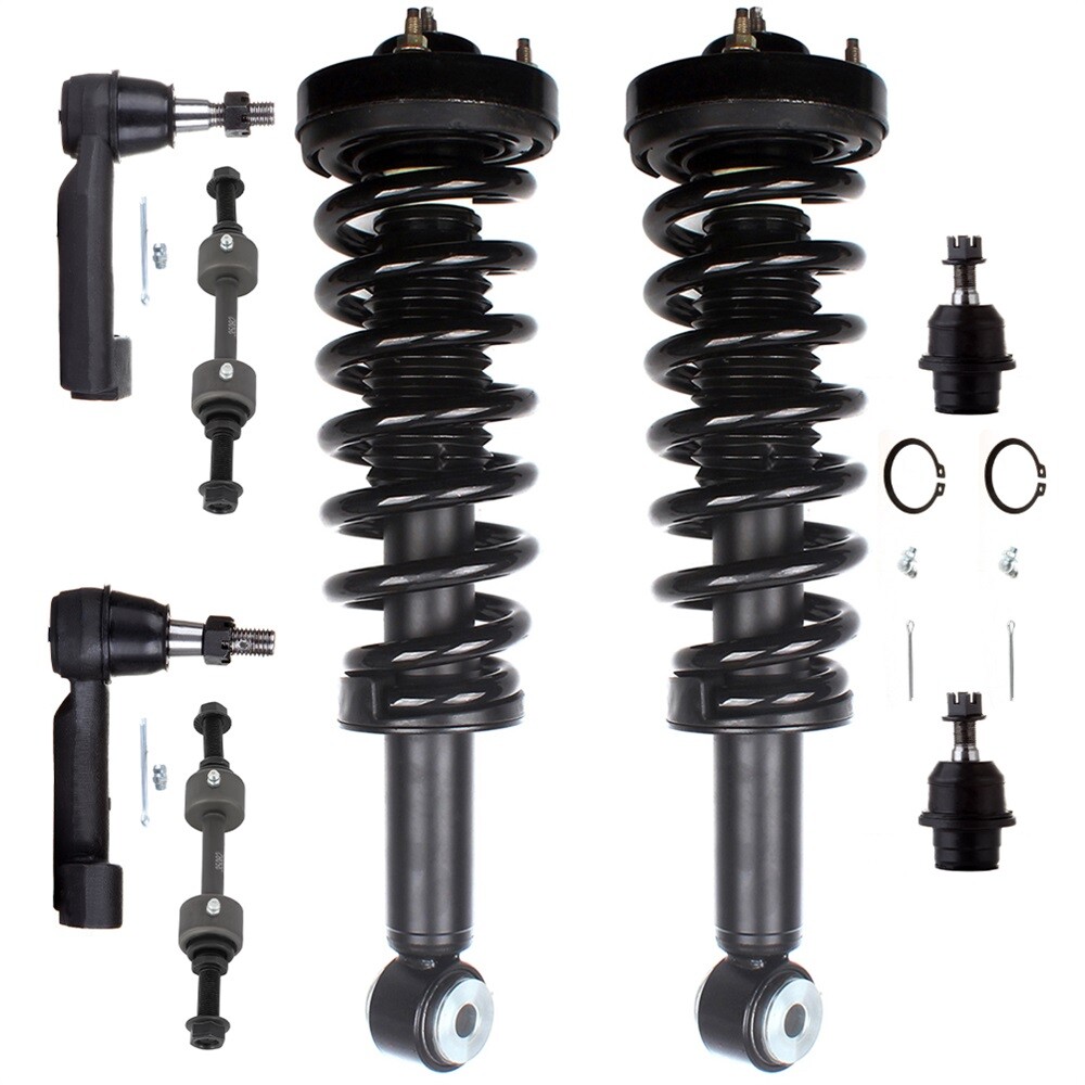 2009-2013 Ford F-150 RWD Front Suspension Kit - Struts Springs Sway Bar Tie Rods Ball Joints  