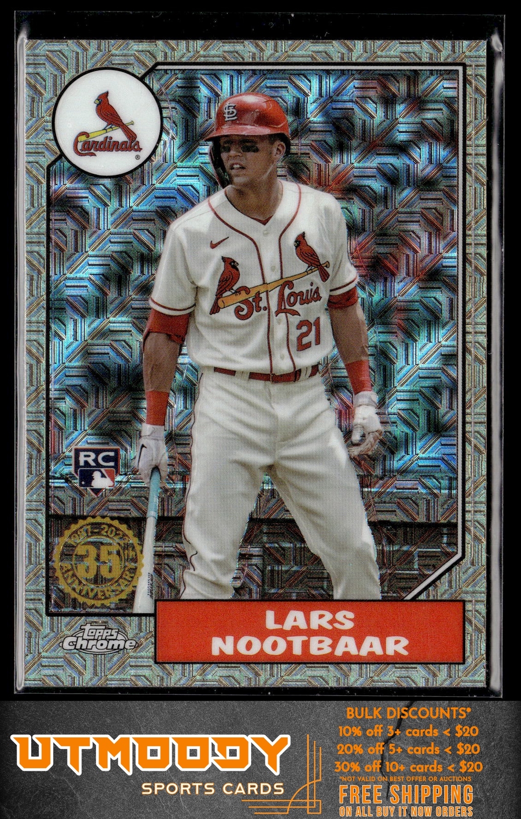 2022 Topps Update T87C-70 Lars Nootbaar 1987 Chrome Silver Pack Cardinals