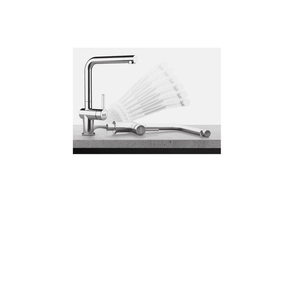 Franke Messing Hochdruck Armatur, Wasserhahn Active L Window Schwenkauslauf Chro-image