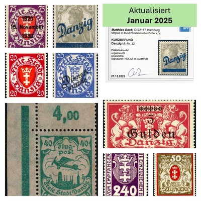 Danzig Briefmarke Ungebraucht Michel 1-308 Dienst Porto Fischer 1-306  * Mint MH