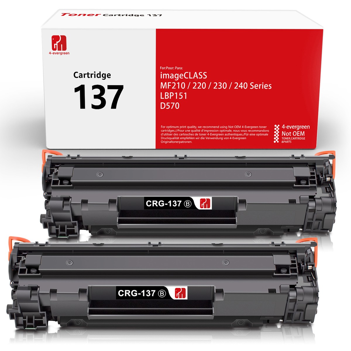 High Yield 137 Black Toner Cartridges 2-Pack - Compatible With Canon ImageCLASS Printers