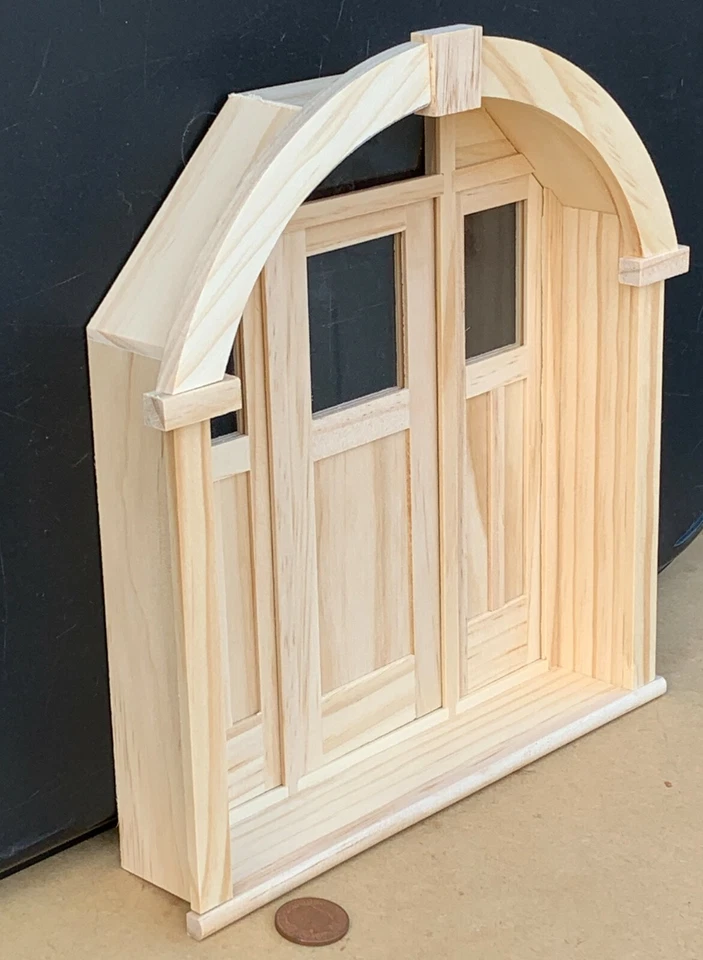 Dolls House Wooden Porch Door & Frame Miniature 1:12 Scale Accessory 49 tumdee - Image 2 of 4