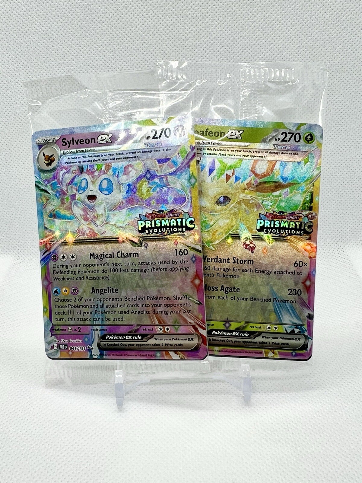 Sylveon EX & Leafeon EX Stamped Prismatic Evolutions Surprise Box Sealed Promos