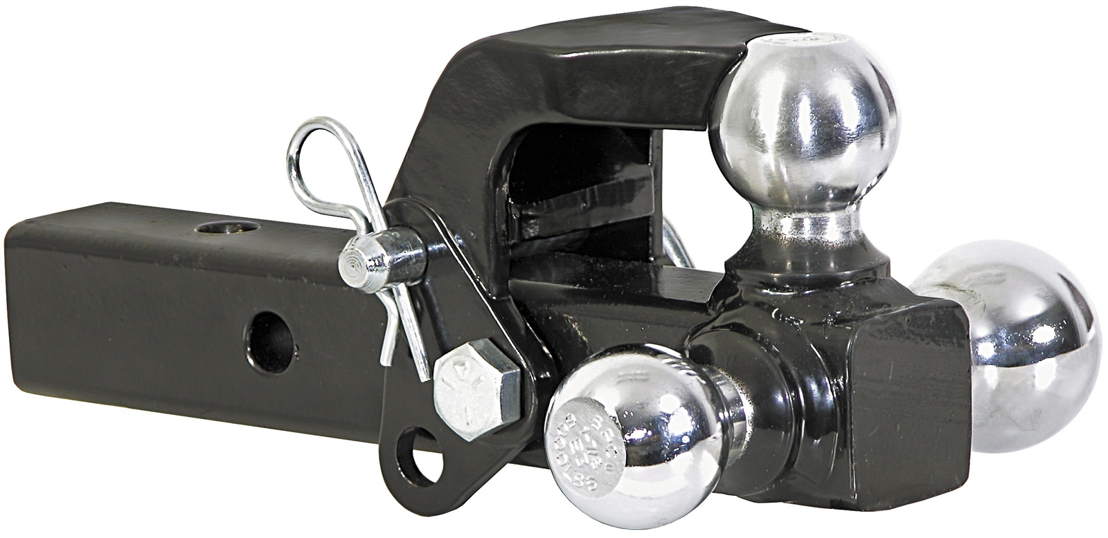 2-Inch Solid Shank Tri-Ball Truck Hitch With Hook  