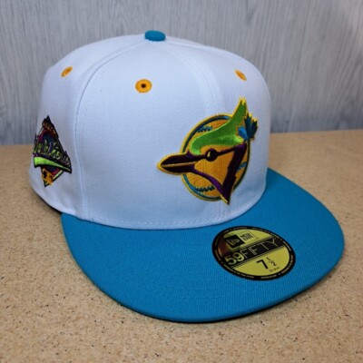   New Era 59FIFTY Toronto Blue Jays Hat Cap Fitted 7 1/2 'Dogtown' White Teal