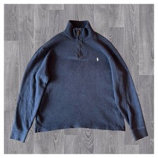 Vintage POLO RALPH LAUREN 1/4 Zip Sweater Medium size Authentic half zip 1/3