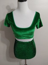 Womens 2piece One size Fits All Green Costume 784