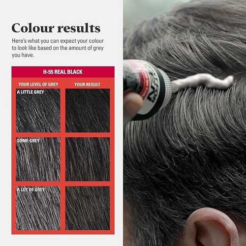 NUOVO Just for Men Shampoo-In Colore Capelli Colorante Uomo # Naturale Real Black - Foto 3 di 9