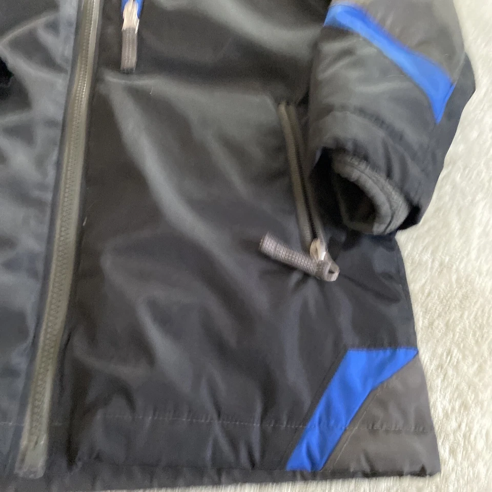 Chaqueta de invierno Lands End Kids negra azul con capucha 3 en 1 gris cremallera polar 6 Foto 4 de 4