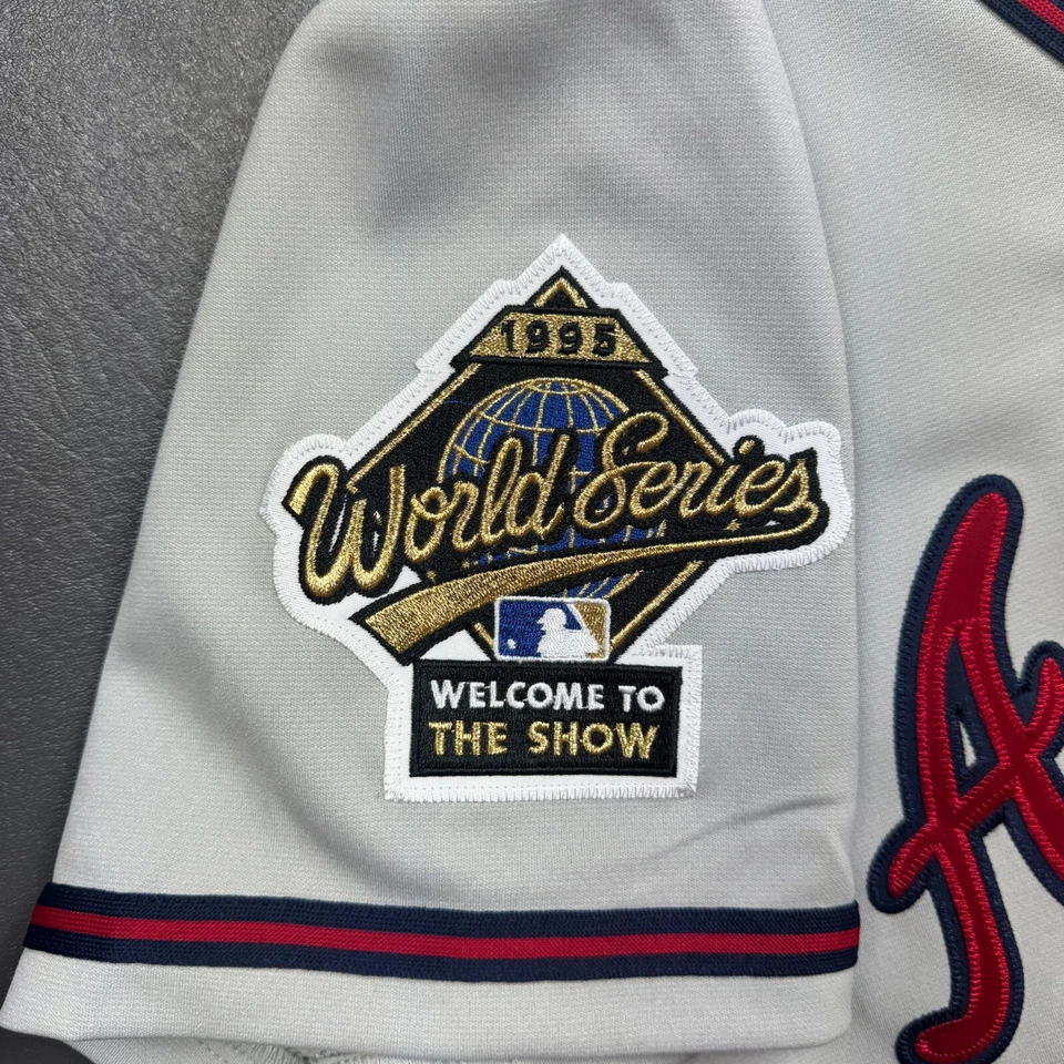 Camiseta deportiva 100 % auténtica Greg Maddux Mitchell Ness 1995 Atlanta Braves talla 40 M Foto 3 de 4