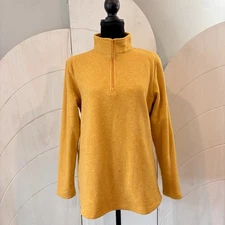 TACVASEN Size Medium Mustard Yellow Fleece Pullover Quarter Zip New