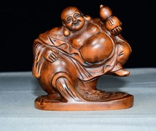 Exquisite Small Leaf Boxwood Maitreya Ornament