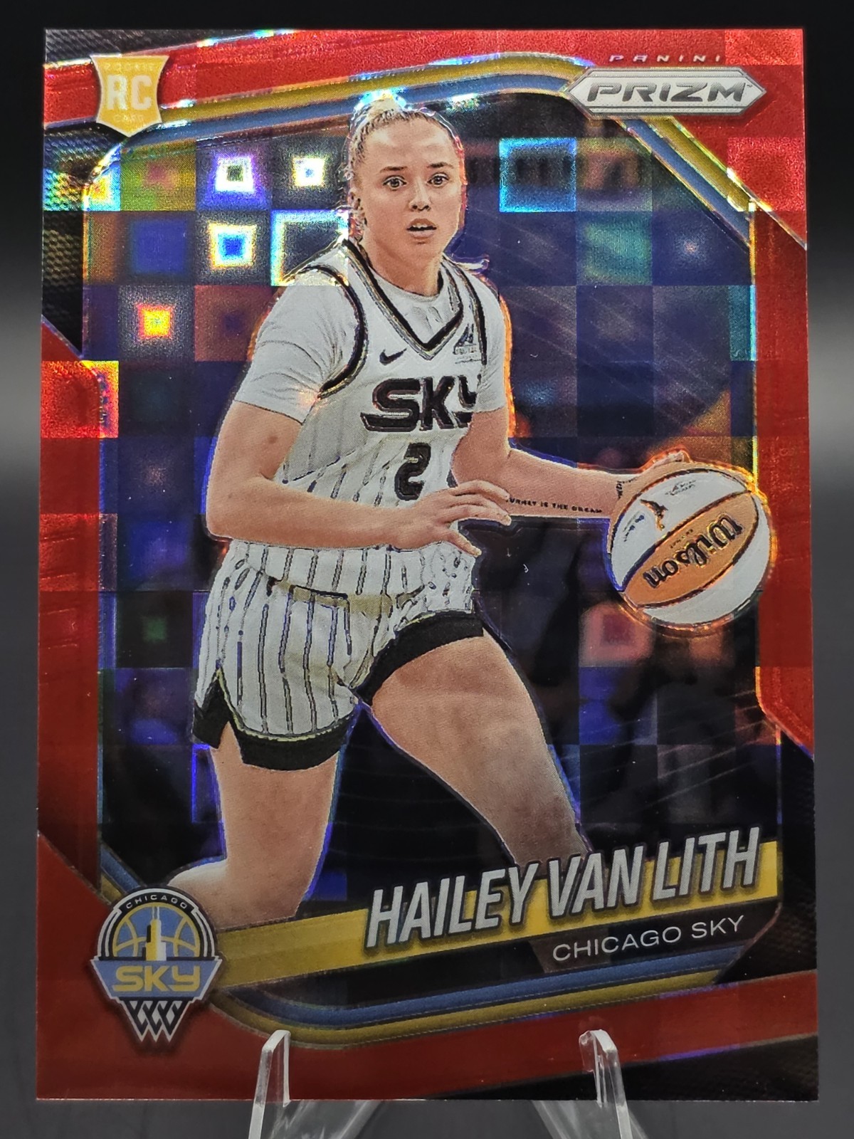 Panini 2025 Prizm WNBA Hailey Van Lith Chicago Sky Red Pandora Rookie #2/199