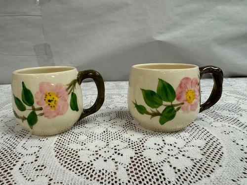 Set of 2 - Vintage Franciscan - Desert Rose - Small Coffee Tea Mug 2 3/4" - USA
