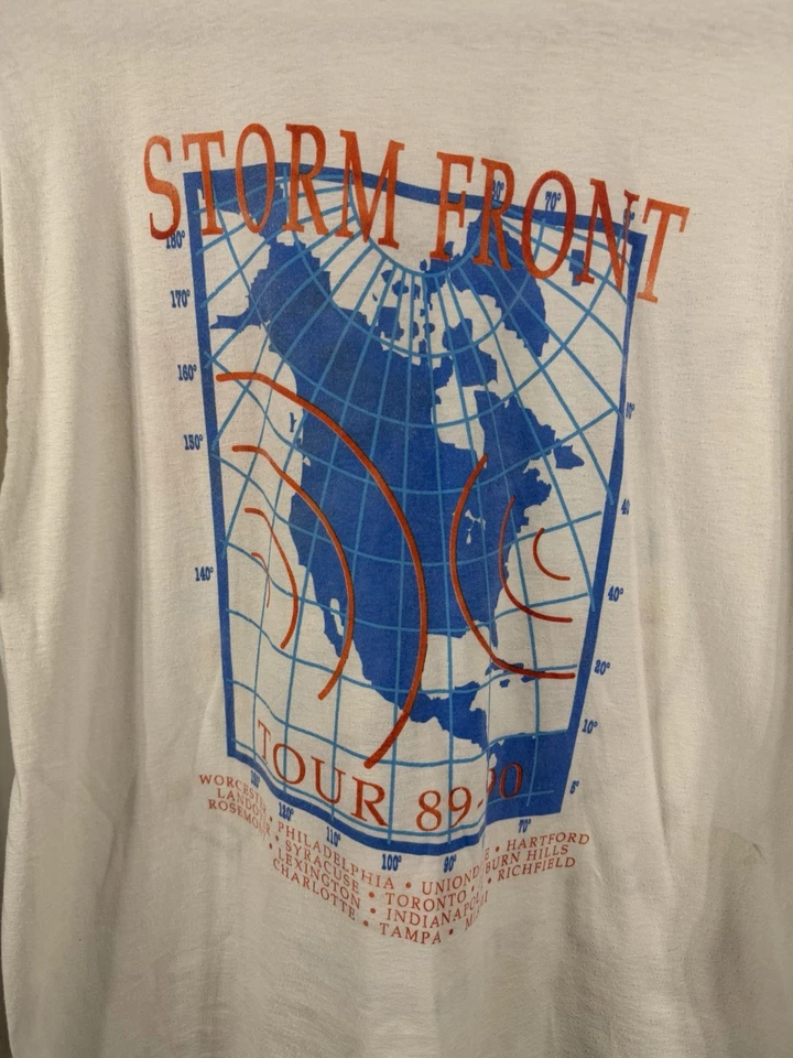 Vintage 1989 Billy Joel Storm Front Tour Band T-Shirt Size XL Single Stitch USA - Image 4 of 4