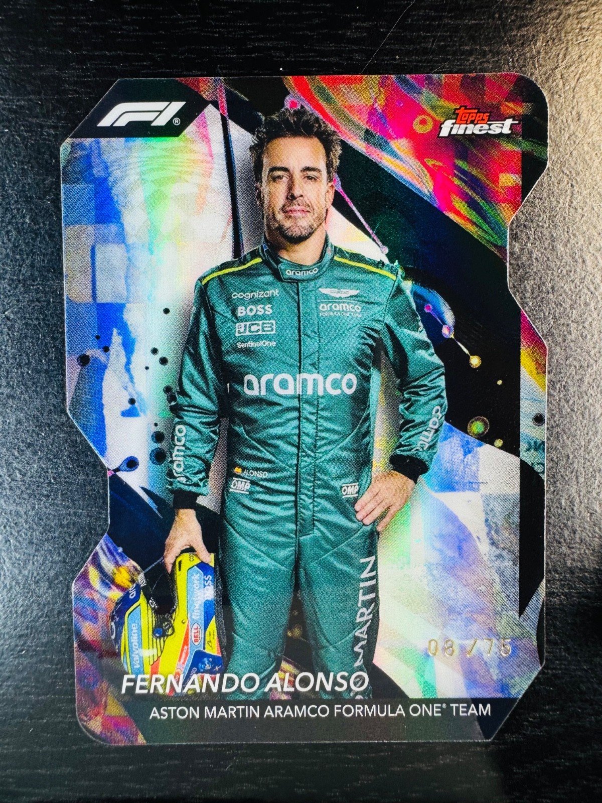 2024 Fernando Alonso Uncommon Die-Cut Refractor 8/75 Topps Finest #197 F1