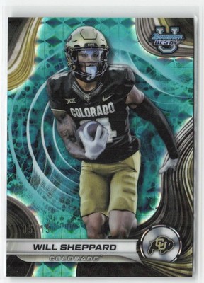 Will Sheppard 2024 Bowman University Best Teal Geometric #/15 #60 Colorado