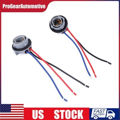 2pcs 1157 2357 LED Stop Brake Turn Light Bulb Socket Harness Wire Pig Tail Plug