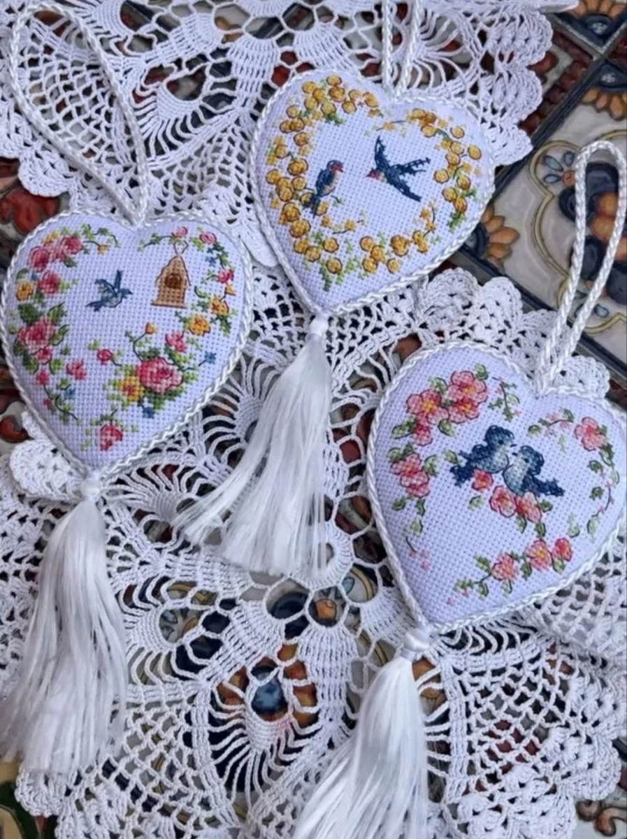 DIY Needlepoint Kit On the wings of spring (3 toys in a set) Set for Home Decor