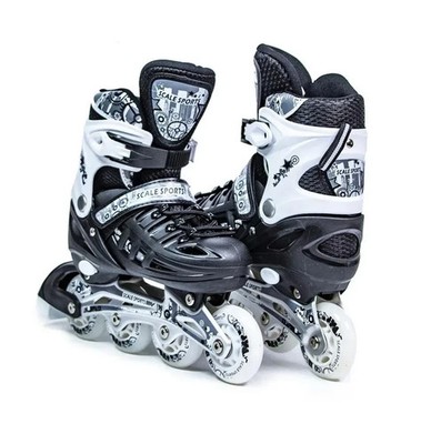 Verstellbare Kinder Inline Rollschuhe Leuchtrollen weiß UK C11-1 EU 29 32